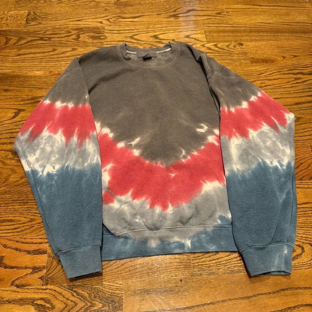 Carmar Red and Gray Tie-Dye Crewneck